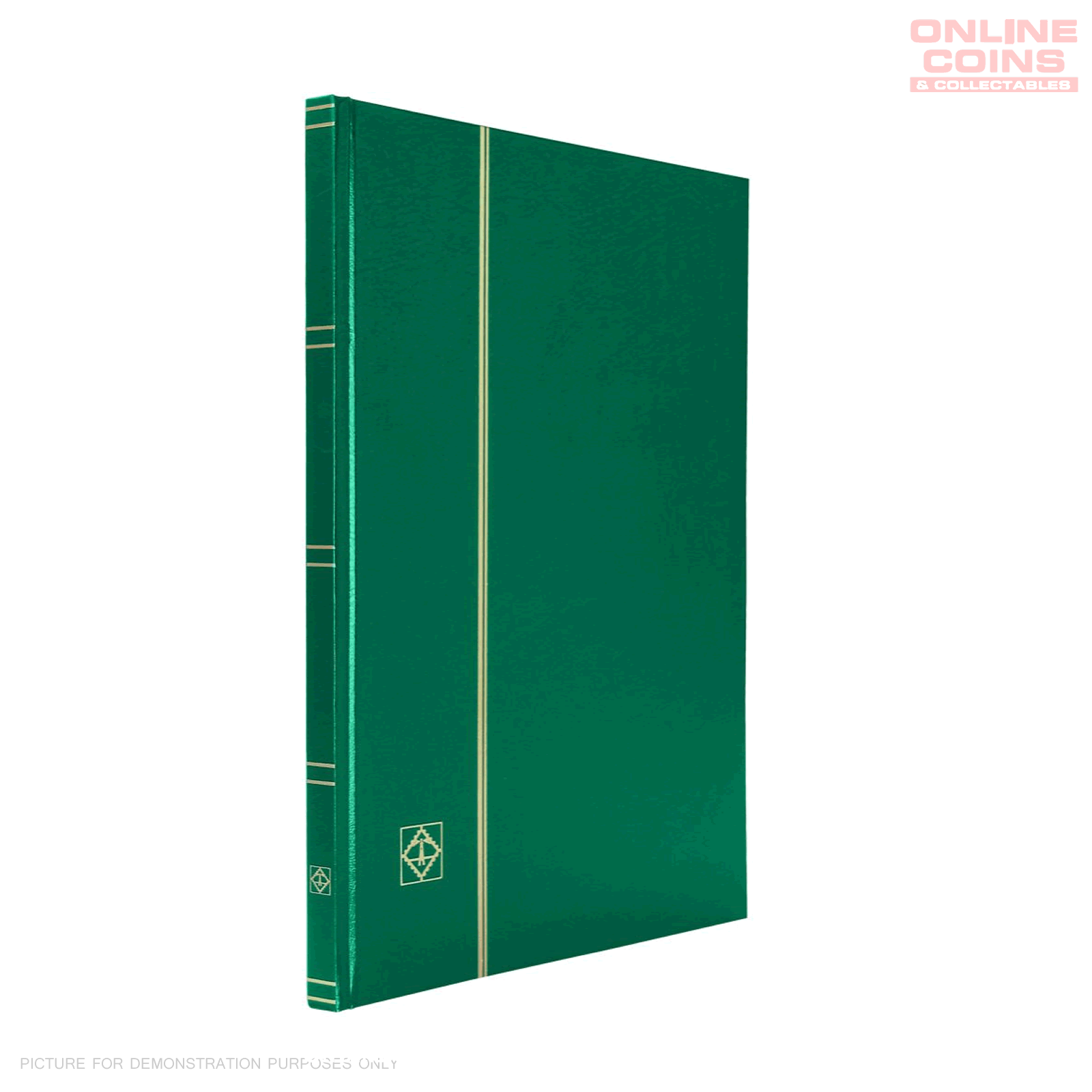 Lighthouse A4 Stockbook with 16 Black Pages and 9 Pockets per Page - Green